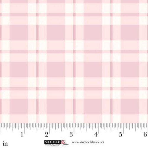 Studio E Fabrics Beautiful Bowquets Maureen Fiorellini Light Pink Cream Plaid