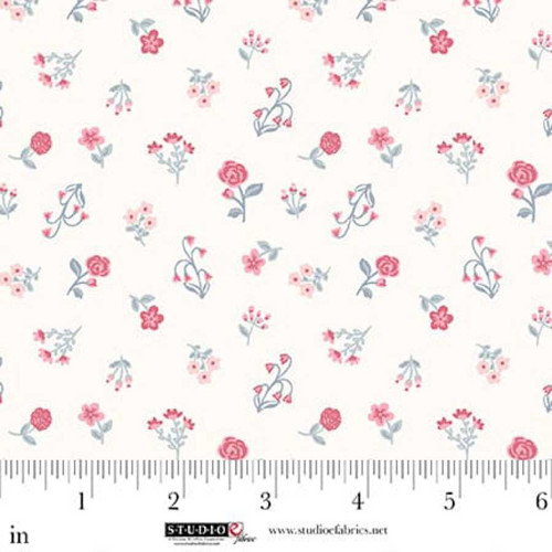 Studio E Fabrics Beautiful Bowquets Maureen Fiorellini Cream Multi Mini Blossoms