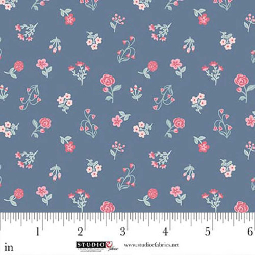 Studio E Fabrics Beautiful Bowquets Maureen Fiorellini Navy Multi Mini Blossoms