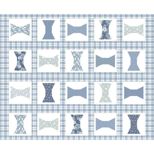 Studio E Fabrics Beautiful Bowquets Maureen Fiorellini Blue Bowtie Cheater
