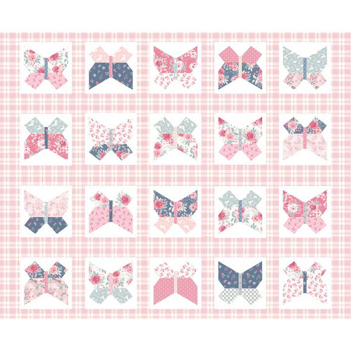 Studio E Fabrics Beautiful Bowquets Maureen Fiorellini Pink Multi Butterflies and Bows Cheater