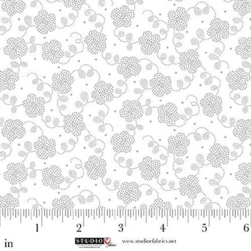 Studio E Fabrics Best of Cream and Sugar White on White Dotted Flower