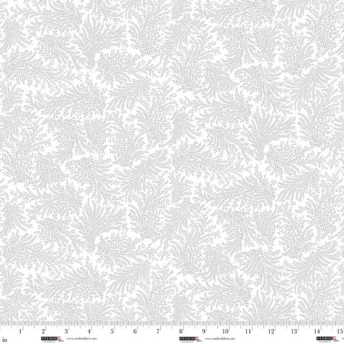 Studio E Fabrics Best of Cream and Sugar White on White Flowing Vines