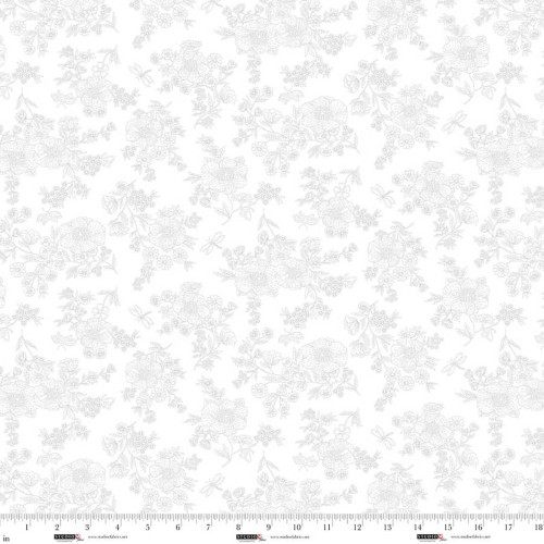 Studio E Fabrics Best of Cream and Sugar White on White Delicate Floral