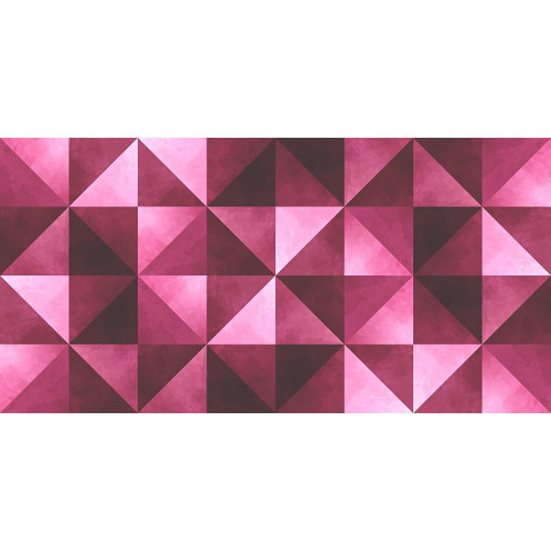 Moda Fabrics Spectrum 108 Inch Wide Quilt Backing Quilt Block Magenta Pink, a vibrant fabric with a geometric triangle pattern in various shades of magenta and pink.