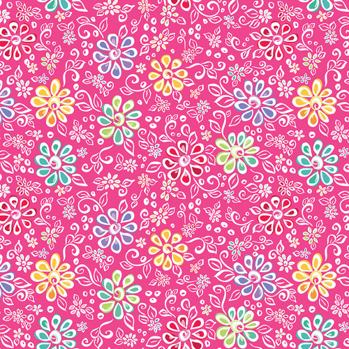 Riley Blake Fabrics Chasing Rainbows Leslie Ryan Main Pink