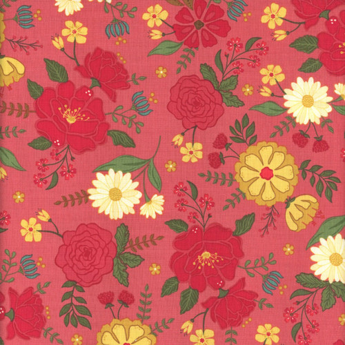 Riley Blake Fabrics Orchard House Heather Peterson Flowers Pink Coral