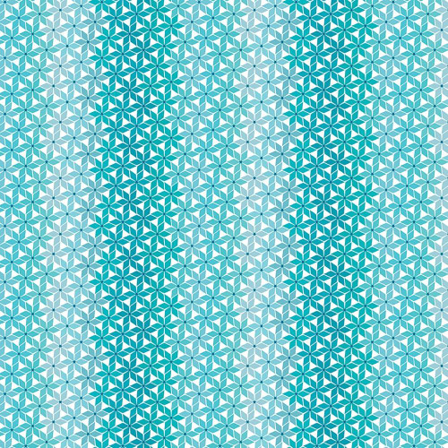 Riley Blake Fabrics Chasing Rainbows Leslie Ryan Stellar Weave Aqua, close-up of a geometric fabric pattern with interconnected hexagons and star shapes in shades of aqua and white.