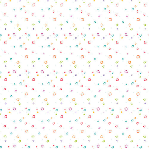 Riley Blake Fabrics Chasing Rainbows Leslie Ryan Garden Sprinkles White