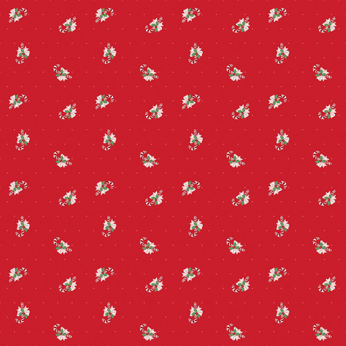 Riley Blake Fabrics Claus and Co Melissa Mortenson Candy Cane Toss Red