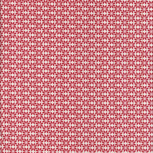 Riley Blake Fabrics Claus and Co Melissa Mortenson Star Pattern Red