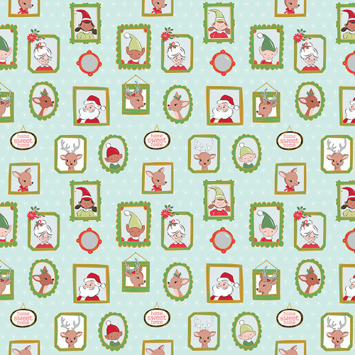 Riley Blake Fabrics Claus and Co Melissa Mortenson Wallpaper Blue