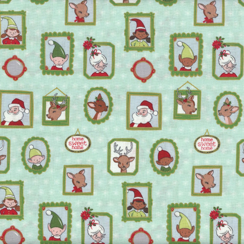 Riley Blake Fabrics Claus and Co Melissa Mortenson Wallpaper Blue