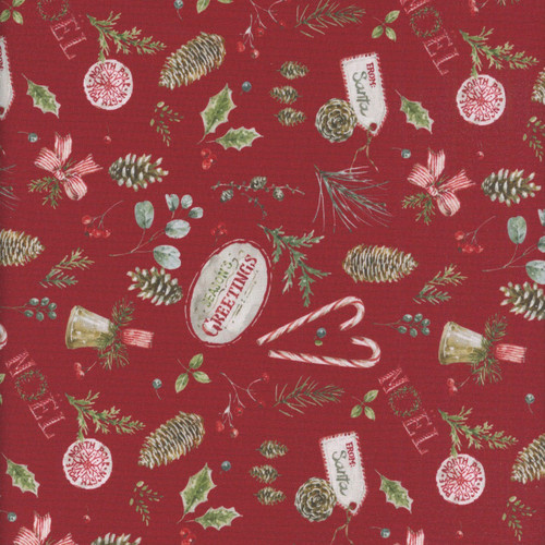 Riley Blake Fabrics Holiday Spirit Lisa Audit Christmas Toss Red