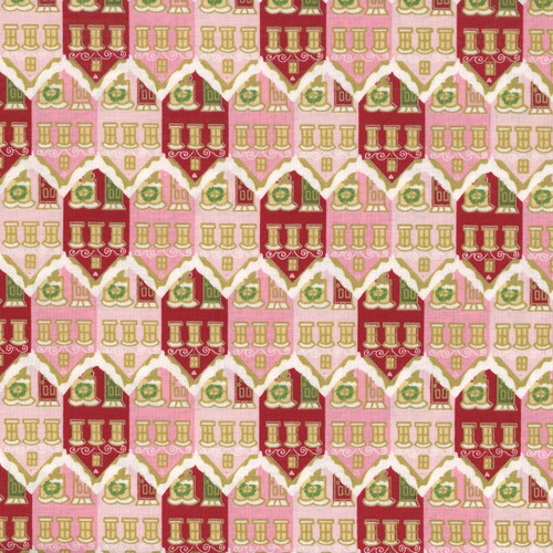 Riley Blake Fabrics Claus and Co Melissa Mortenson Christmas Houses Red
