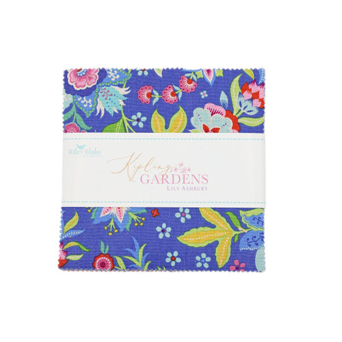 Riley Blake Fabrics Kipling Gardens Lily Ashbury 5 Inch Stacker, 42 Pcs.