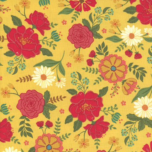 Riley Blake Fabrics Orchard House Heather Peterson Floweres Yellow
