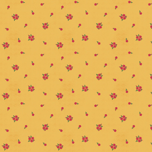 Riley Blake Fabrics Orchard House Heather Peterson Rose Clusters Yellow