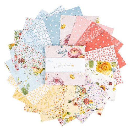 Riley Blake Fabrics Sketchbook Lisa Audit 5 Inch Stacker, 42 Pcs.