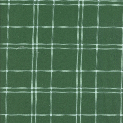 Riley Blake Fabrics The North Pole Flannel My Minds Eye Plaid Forest Green
