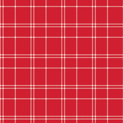 Riley Blake Fabrics The North Pole Flannel My Minds Eye Plaid Tomato Red