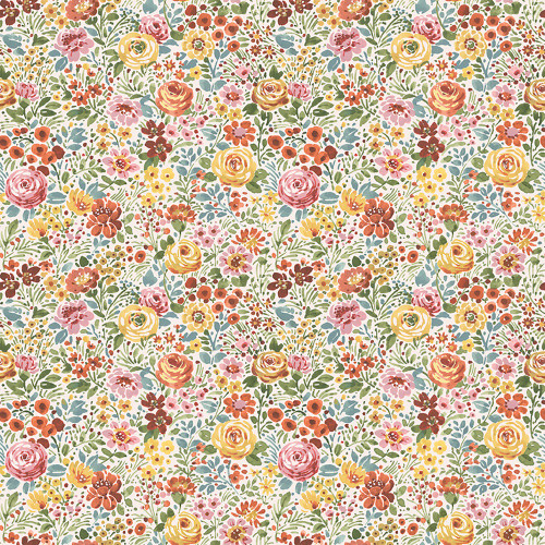 Riley Blake Fabrics Sketchbook Lisa Audit Flower Garden Cream