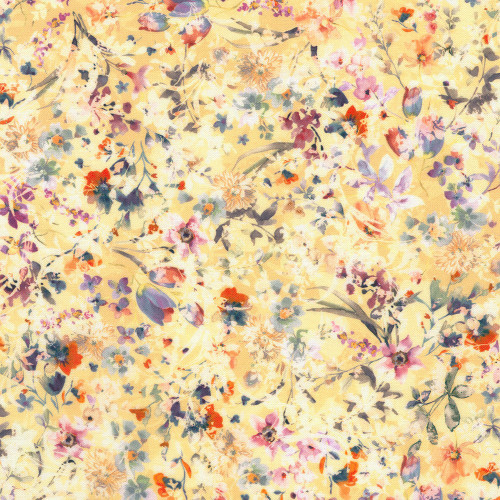 Robert Kaufman Fabrics Cider Blossom Tan Cream Floral Spray