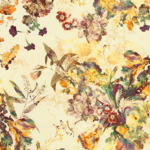 Robert Kaufman Fabrics Cider Blossom Natural Brown Floral