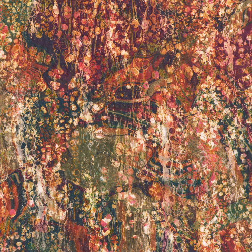 Robert Kaufman Fabrics Cider Blossom Multi Brown Moss, vibrant floral fabric with intricate patterns in earthy tones and warm colors.