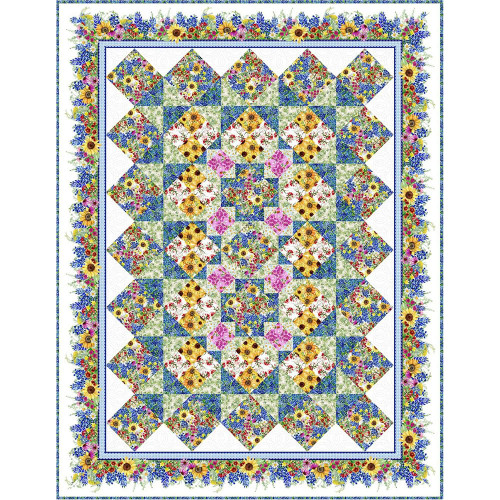 In The Beginning Fabrics Hill Country Wildflowers Hill Country Celebration Quilt Kit