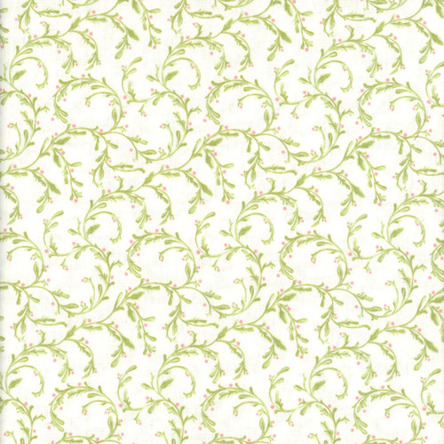 Henry Glass Fabrics Bloomscape Jane Shasky White Green Vine
