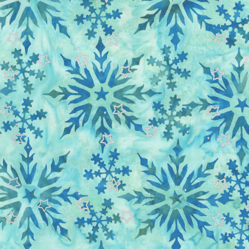 Windham Fabrics Anthology Batiks Jacqueline de Jonge Sparkly Christmas Mint Green Star of Bethlehem