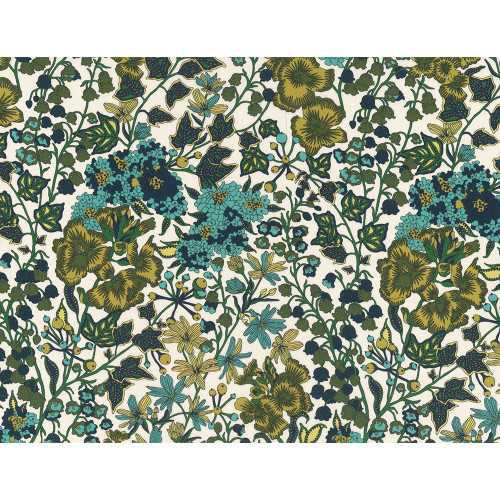 Liberty of London Fabrics Tana Lawn Bloom Serenade Edna Berry Green Teal Hedge Wildflowers