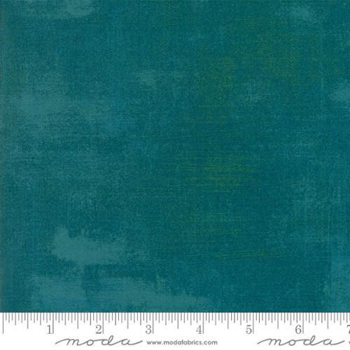 Moda Fabrics Grunge BasicGrey Saxony Teal Blue, fabric swatch showing textured teal and blue patterned textile.