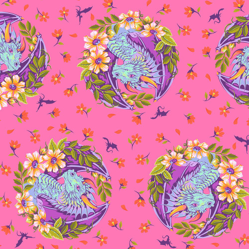 FreeSpirit Fabrics Legendary by Tula Pink Dragon Ball She Sugarplum Pink