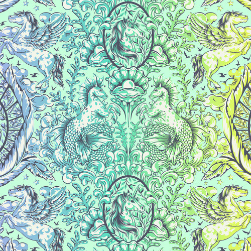 FreeSpirit Fabrics Legendary by Tula Pink Pony Tales Stardust Green