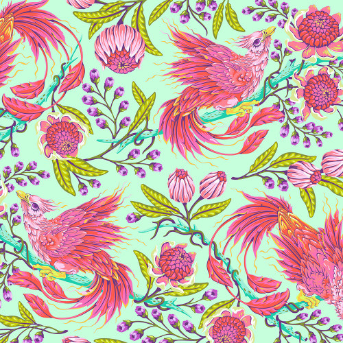FreeSpirit Fabrics Legendary Cotton Lawn by Tula Pink Hot Wings Stardust Green