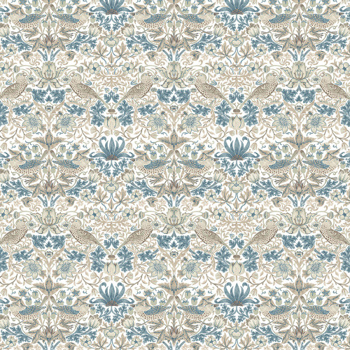 FreeSpirit Fabrics Morden by William Morris Mini Strawberry Thief Linen Cream