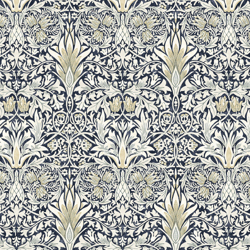 FreeSpirit Fabrics Morden by William Morris Snakeshead Charcoal Grey