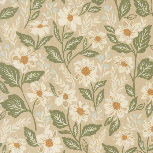 Moda Fabrics True Love Lella Boutique Romance Blooms Floral Oatmeal Brown