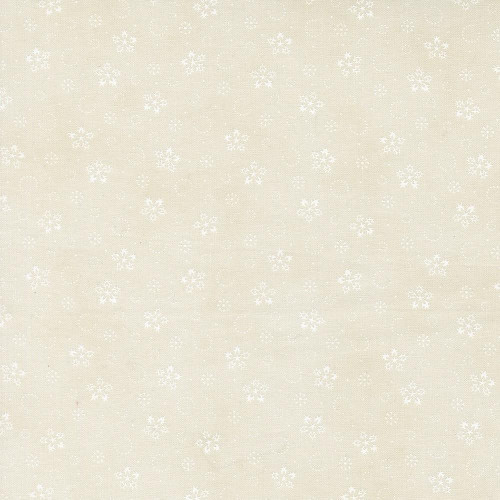 Moda Fabrics Candlelight Christmas 3 Sisters Festive Flurries Snowflakes Cream White on White, fabric with snowflake pattern.