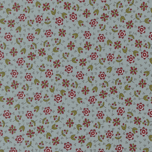 Moda Fabrics Chilly Sweetwater Christmas Flowers Flowers Storm Aqua Blue