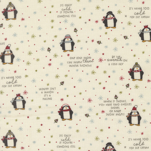 Moda Fabrics Chilly Sweetwater Mr Penguin Mr Penguin Vanilla Cream