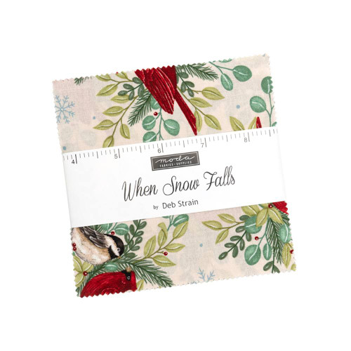 Moda Fabrics When Snow Falls Deb Strain Charm Pack Five Inch Squares