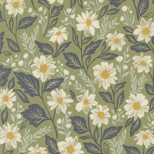 Moda Fabrics True Love Lella Boutique Romance Blooms Floral Fern Green