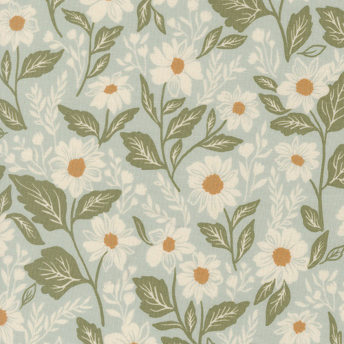Moda Fabrics True Love Lella Boutique Romance Blooms Floral Robins Egg Aqua Blue