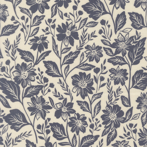 Moda Fabrics True Love Lella Boutique Romance Blooms Floral Cream Blue