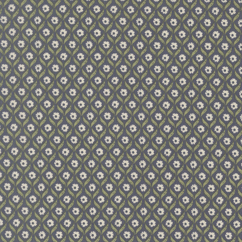 Moda Fabrics True Love Lella Boutique Wall Flower Floral Twilight Blue