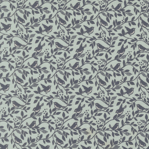 Moda Fabrics True Love Lella Boutique Birds of A Feather Blue Twilight Aqua Blue