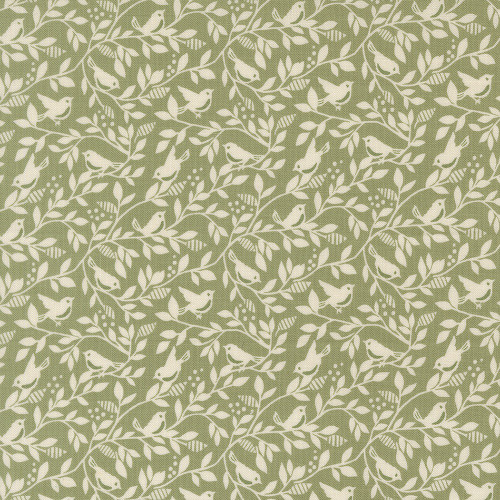 Moda Fabrics True Love Lella Boutique Birds of A Feather Fern Green